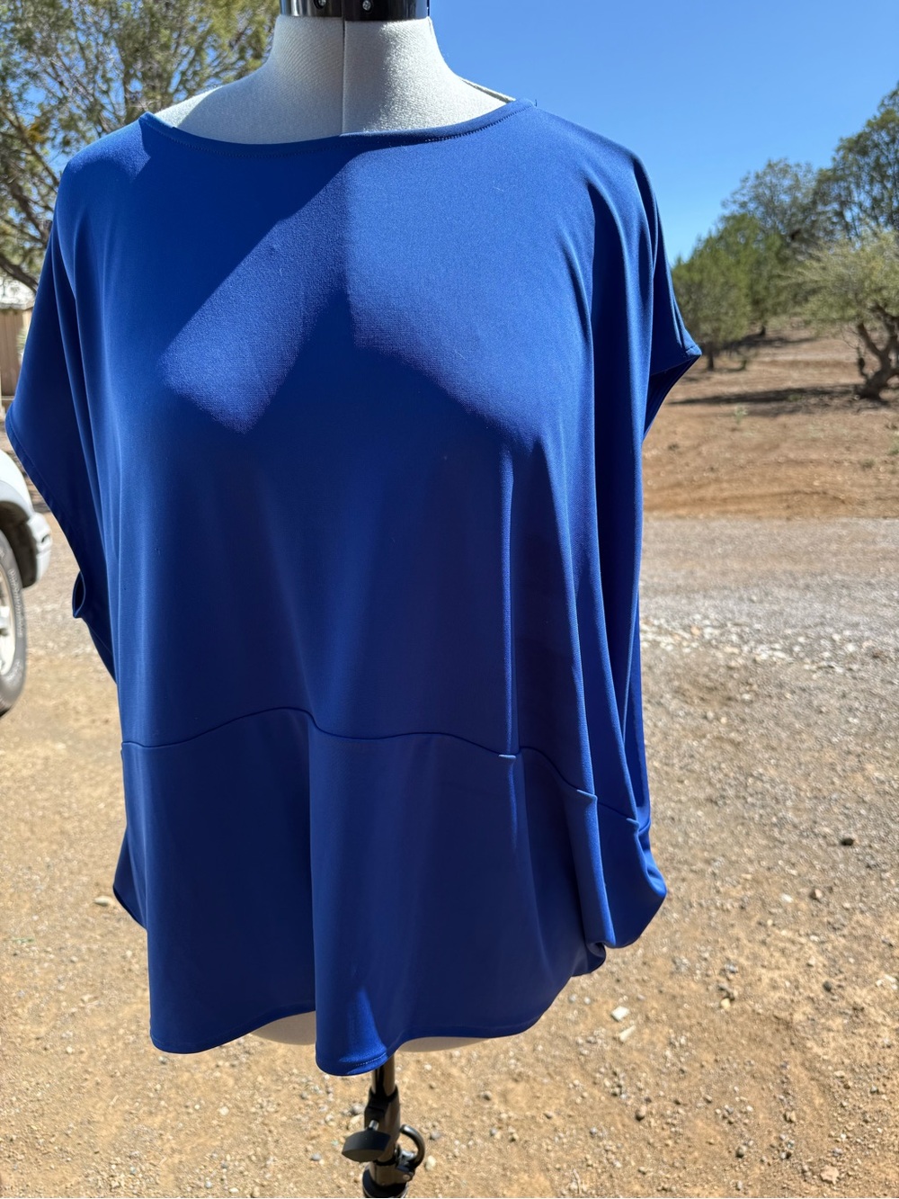 Alfani Relaxed Tunic Top in Cobalt Blue